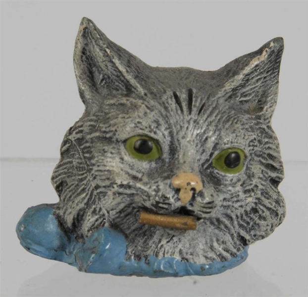 RARE METAL CAT FIGURAL SEWING TAPE MEASURE.       