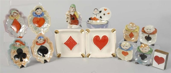 LOT OF APPROX. 12 PLAYING CARD ASH TRAYS.         