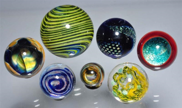 LOT OF 7: CONTEMPORARY MARBLES.                   