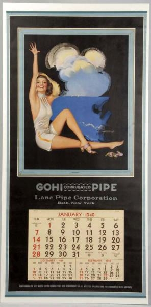 1940 ROLF ARMSTRONG PINUP CALENDAR FROM BATH, NY. 