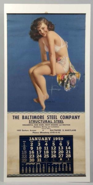 1950 ROLF ARMSTRONG PINUP CALENDAR FROM BALTIMORE 