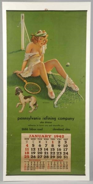 1942 PINUP CALENDAR FROM CLEVELAND, OH.           