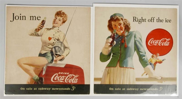 LOT OF 2: CARDBOARD COCA-COLA POSTERS.            
