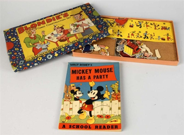 LOT OF 2: MICKEY MOUSE & BLONDIE CHARACTER ITEMS. 