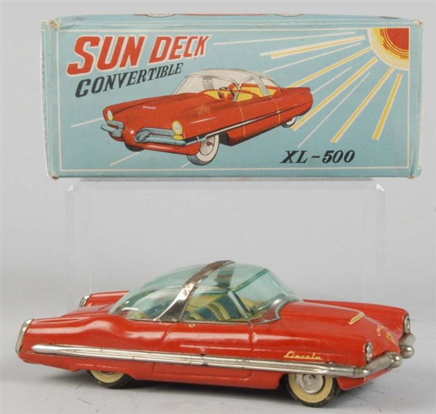 TIN LITHO LINCOLN CONVERTIBLE FRICTION TOY.       