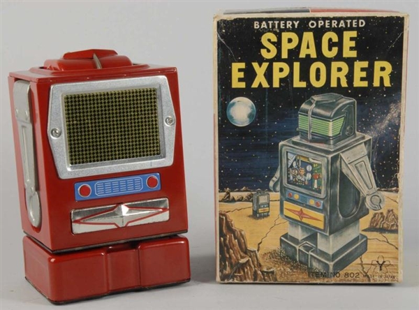 TIN LITHO SPACE EXPLORER BATTERY-OPERATED TOY.    