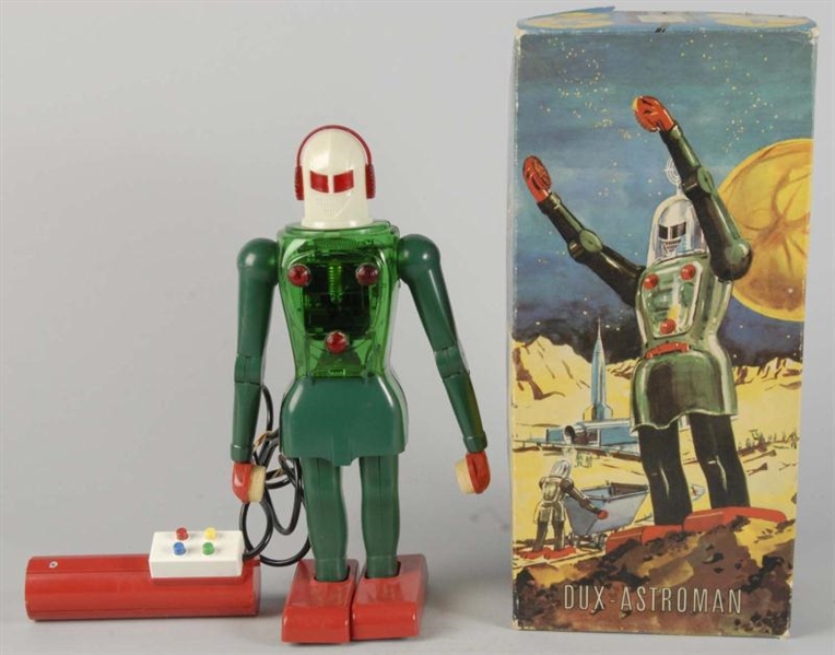PLASTIC DUX-ASTROMAN BATTERY-OPERATED TOY.        