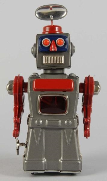 TIN LITHO TREMENDOUS MIKE ROBOT WIND-UP TOY.      