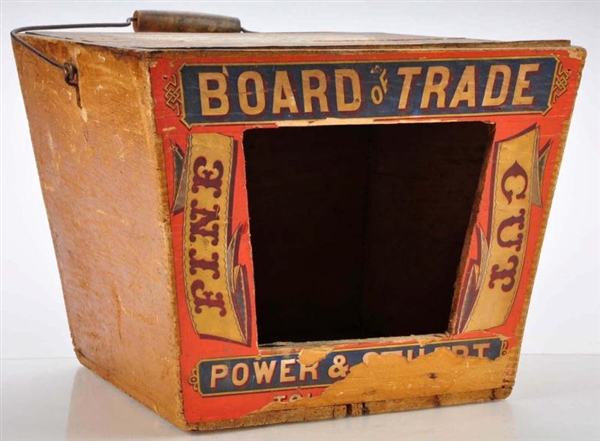 BOARD OF TRADE WOOD STORE CONTAINER.              