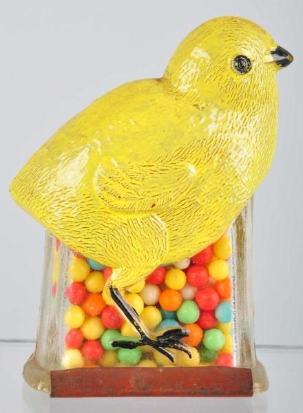 GLASS FULL BODY CHICKEN CANDY CONTAINER.          