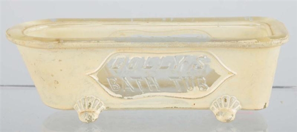 GLASS DOLLYS BATHTUB CANDY CONTAINER.            
