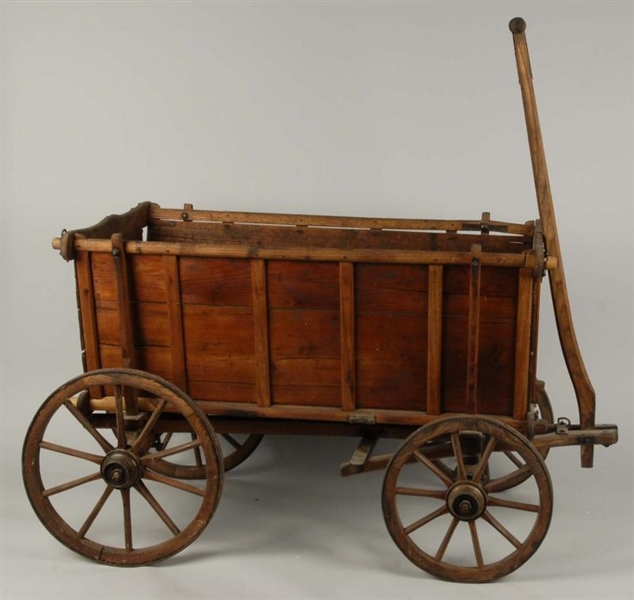 LARGE WOODEN PRIMITIVE COUNTRY FARMERS CART.     