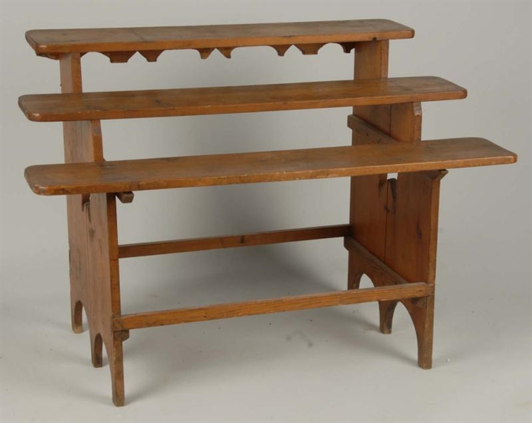 WOODEN 3-TIER DECOY OR STONEWARE DISPLAY STAND.   