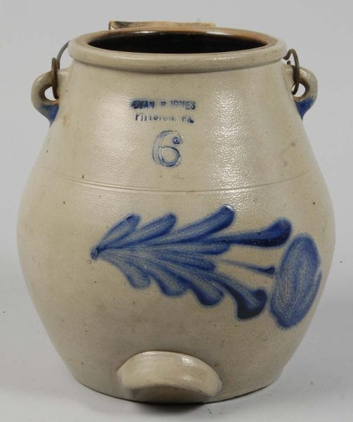 STONEWARE HANDLED JUG.                            