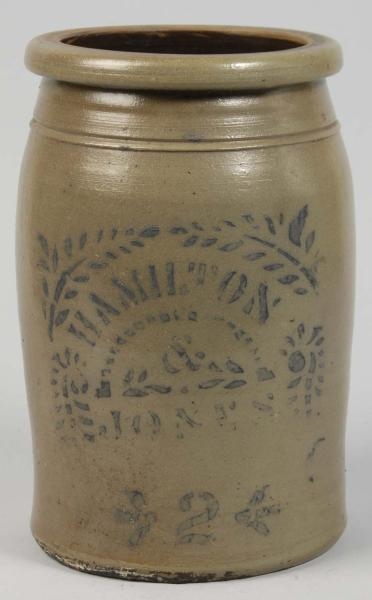 STONEWARE 2 GALLON HAMILTON & JONES JUG.          