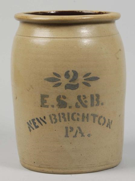 STONEWARE 2 GALLON NEW BRIGHTON, PA PIECE.        