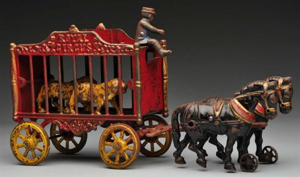 CAST IRON HUBLEY ROYAL CIRCUS HORSE-DRAWN TOY.    