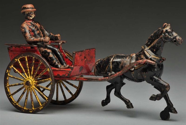 CAST ION WILKINS ROAD CART HORSE-DRAWN TOY.       