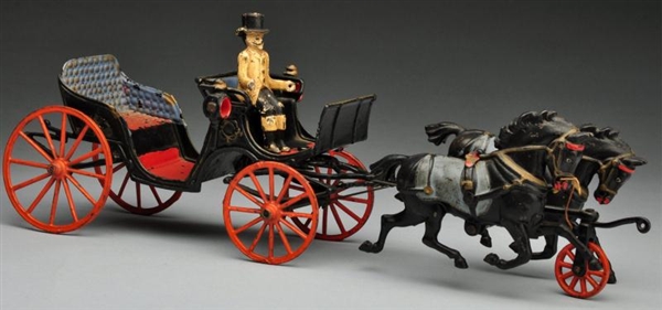 CAST IRON BOUCH HORSE-DRAWN TOY.                  