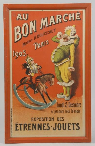 FRAMED FRENCH EXHIBITION ADVERTISING POSTER.      