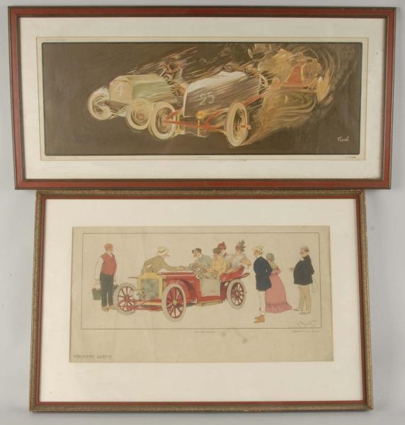 LOT OF 2: FRAMED FRENCH AUTOMOBILE PRINTS.        