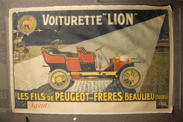 LOT OF 2: FRENCH POSTERS MOUNTED ON LINEN.        