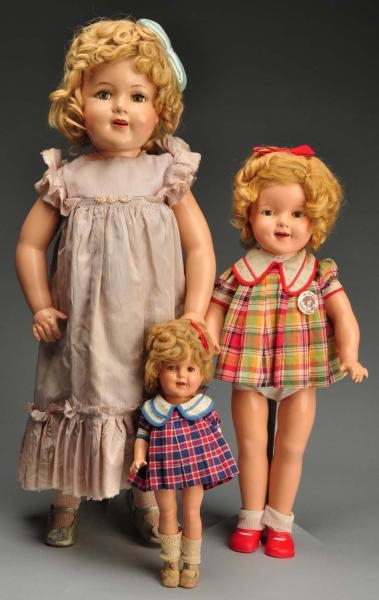 LOT OF 3: IDEAL AMERICAN COMPOSITION DOLLS.       