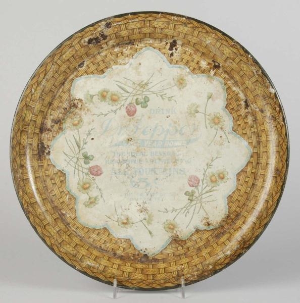EARLY DR. PEPPER ROUND SERVING TRAY.              