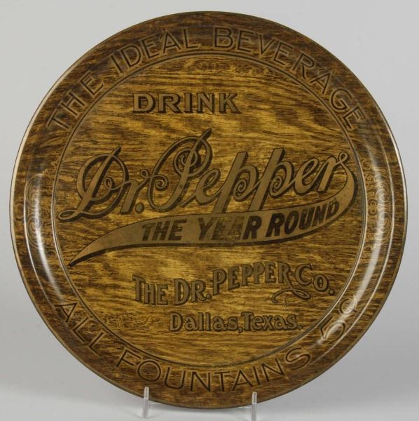 DR. PEPPER "THE YEAR ROUND" WOOD GRAIN TRAY.      