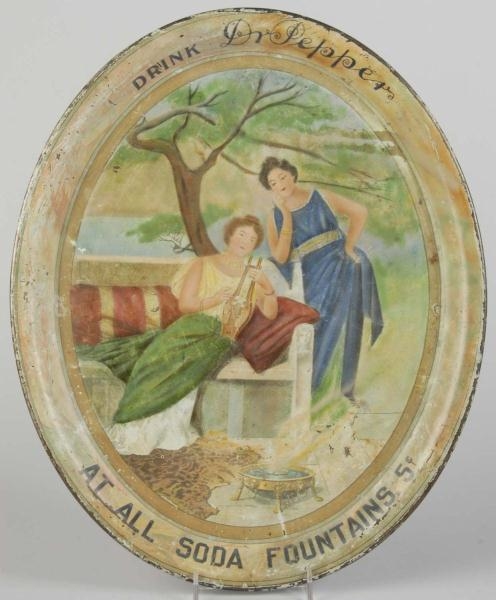 EARLY DR. PEPPER LARGE OVAL SERVING TRAY.         