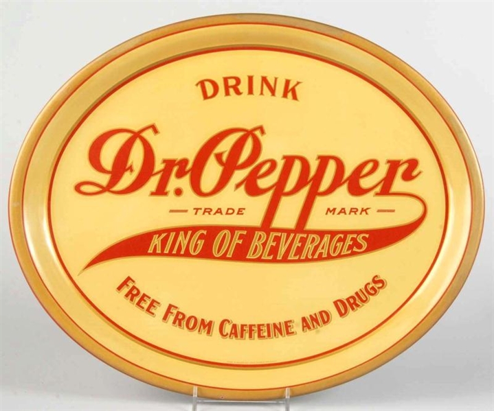 TIN DR. PEPPER LARGE OVAL SERVING TRAY.           