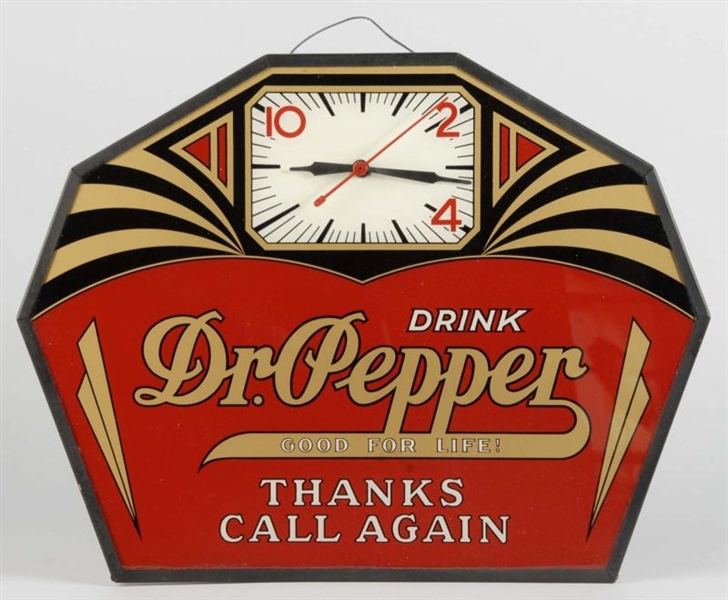 REPLICA OF 1930S DR. PEPPER CLOCK.                