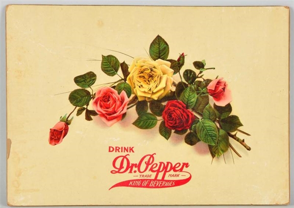 HEAVY CARDBOARD DR. PEPPER POSTER WITH ROSES.     