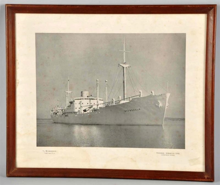 FRAMED SWEDISH AMERICAN LINE-M/S RYDBOHOLM.       