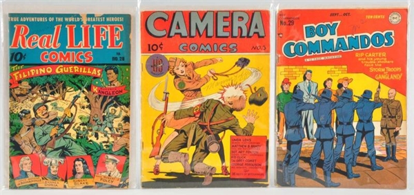 LOT OF 3: 1940S GOLDEN AGE COMICS.                