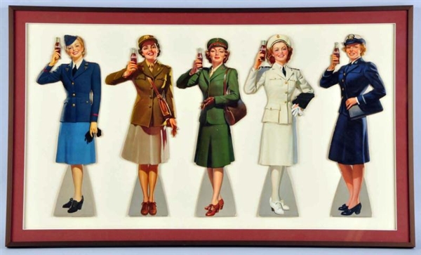SET OF 5 1943 COCA-COLA MILITARY SERVICE GIRLS.   