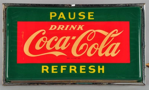 COCA-COLA FLUORESCENT LIGHTED WALL SIGN.          
