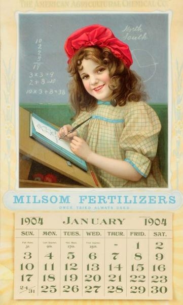 1904 MILSOM FERTILIZERS CALENDAR.                 