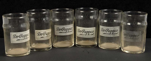 SET OF 6: DR. PEPPER ETCHED GLASSES.              