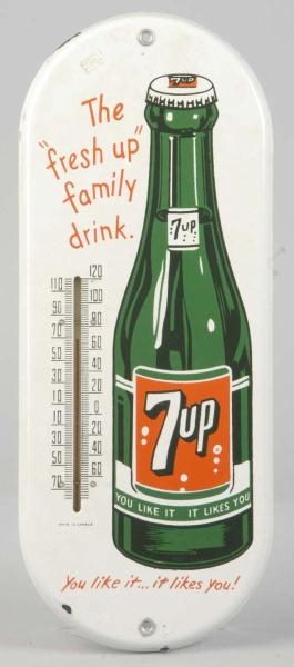 PORCELAIN 7UP THERMOMETER.                        