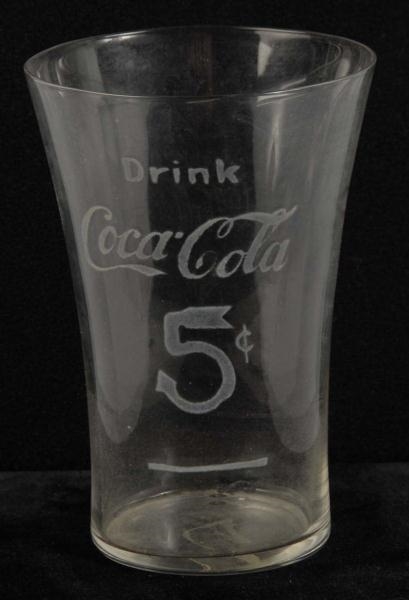 1912-1913 SMALL COCA-COLA 5-CENT FLARE GLASS.     