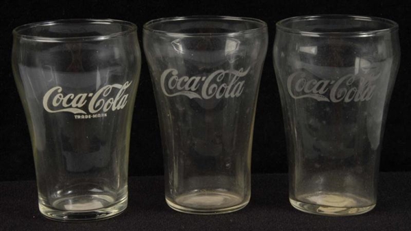 LOT OF 3: COCA-COLA GLASSES.                      