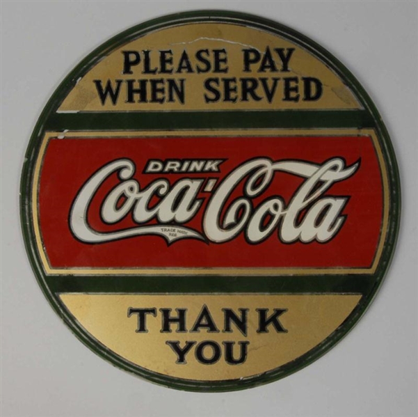 REVERSE ON GLASS COCA-COLA SIGN.                  