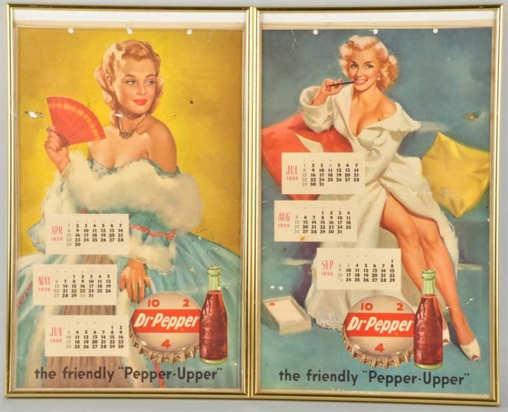 LOT OF 2: 1956 DR. PEPPER CALENDAR PAGES.         