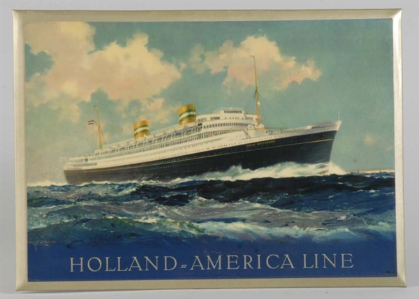 CELLULOID OVER TIN HOLLAND-AMERICA LINE SIGN.     