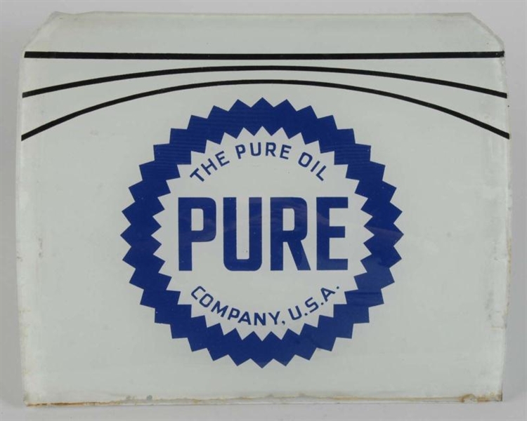 GLASS PURE OIL ADVERTISING SIGN.                  