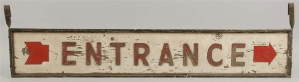 EARLY WOODEN ENTRANCE SIGN.                       