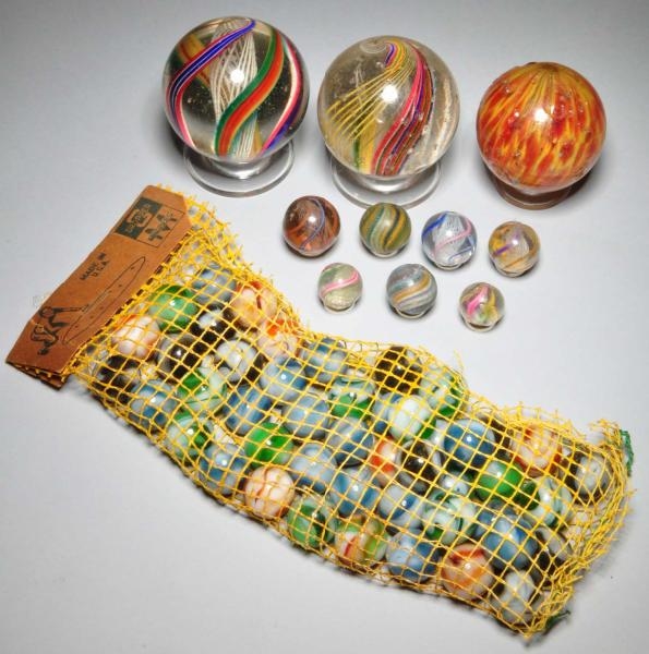 LOT OF 60: ASSORTED MARBLES.                      