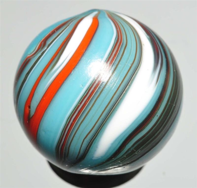 TURQUOISE BASE BANDED OPAQUE MARBLE.              