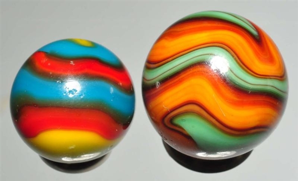 LOT OF 2: MACHINE MADE MARBLES.                   